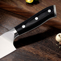 Klassieke 7 inch professionele Santoku-mes met milieuvriendelijk Pakkawood handvat, koolstofstaal, Duits staal, voor fruit, groenten en keukengebruik.