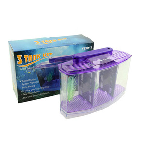 ตู้ปลาเบต้าแบบตั้งโต๊ะ พลาสติกใส 3 ช่อง สำหรับเพาะพันธุ์ปลาเบต้า - Product Image 1
