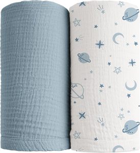 Lenzuola per culla in mussola per bambina 2 pezzi di cotone per bambini lenzuola per lettino Standard Set di lenzuola per lettino verde crema fiorire - Product Image 4
