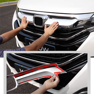 Garniture extérieure chromée en fibre de carbone ABS pour Honda 2018 <span class=keywords><strong>UR</strong></span>-V Décoration de calandre avant - Product Image 6