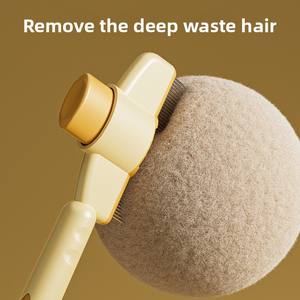 Nuovo all'ingrosso personalizzato One-Click autopulente pettine per animali domestici ABS in acciaio inossidabile toelettatura strumento di depilazione portatile per animali domestici - Product Image 5