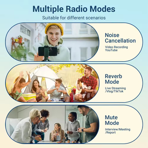 Không dây Lavalier <span class=keywords><strong>Microphone</strong></span> 80h Tuổi thọ pin tiếng ồn hủy bỏ đối với iPhone <span class=keywords><strong>iPad</strong></span> Android 164ft phạm vi C sạc trường hợp bao gồm - Product Image 2