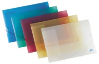 Carpeta de Documentos A4, Organizador Duradero de Plástico Resistente, Lavable, Azul Translúcido, con Solapas Internas y Banda Elástica