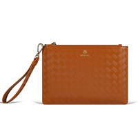 Nouveau sac à main 2026 à succès – Portefeuille de luxe personnalisé en cuir PU tressé souple de haute qualité pour homme avec fermeture éclair et sangle à logo