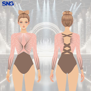 Justaucorps de gymnastique rythmique sublimé personnalisé vêtements de danse classique pour filles vêtements de compétition sans manches Slim Fit doux confortable - Product Image 1