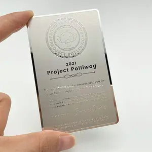 अनुकूलित व्यक्तिगत लोगो टिकाऊ स्टेनलेस स्टील कार्ड और धातु बिजनेस कार्ड