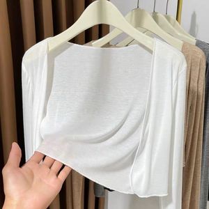 Women Lightweight White Sun Protective Cardigan Upf 50 Solid Color Long Sleeve Cover Up For Dress - Product Image 1