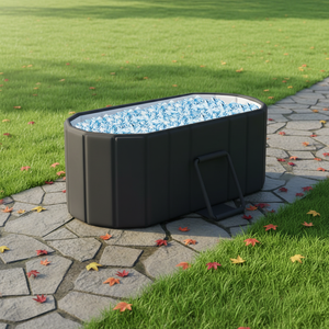 Baignoire ovale pliable en plastique économique de grande taille pour l'extérieur, baignoire portable autoportante pour bain froid ou glacial pour adultes - Product Image 1