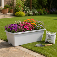 Jardinière suspendue rectangulaire en PP avec trous de drainage, auto-arrosante, légère, écologique, biodégradable pour une utilisation en intérieur/extérieur