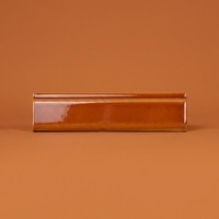 Moldura Rústica de Terracota Sólida de 5 x 20 cm, 6 mm de Grosor, Bordes Rectificados Brillantes, Antideslizante para Baldosas de Patio
