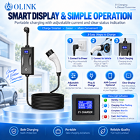 Chargeur EV portable OLINK 16A 3,5 kW pour la maison, le garage, les voyages, le camping, l'hôtel, les voyages en voiture, la recharge des voitures électriques PHEV avec affichage LED