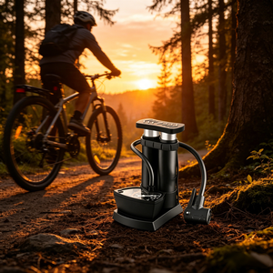 <span class=keywords><strong>Pompe</strong></span> à <span class=keywords><strong>pied</strong></span> portable Worldcycle Mini 1-Way en acier pour <span class=keywords><strong>VTT</strong></span> avec manomètre 85 PSI haute pression, modèle étanche 3518S pour <span class=keywords><strong>VTT</strong></span> - Product Image 6