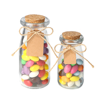 Tarros de cristal redondos pequeños de 100ml y 200ml, superventas, vacíos, para mermelada, azúcar, miel, pudín, incluye etiquetas y cordón.