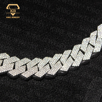 Rappeur glacé Hip Hop grand collier bijoux VVS argent 925 14mm lourd laboratoire cultivé Moissanite diamant cubain lien chaînes