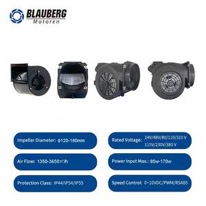 Blauberg 120mm Single Inlet Centrifugal Fan External Rotor Motor 0-10v Low Noise Centrifugal <strong>Blower</strong> Cfm Industrial <strong>Blower</strong> - Product Image 3