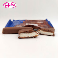 Malvaviscos Dulces y Crujientes Rellenos de Mermelada, Recubiertos de Chocolate con Leche