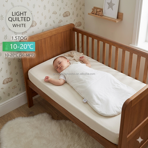Saco de Dormir Premium de Bambu para Bebês, Cobertor Vestível Ultra Macio e Respirável, Saco de Dormir para Recém-Nascidos Anti-Chute e Anti-Reflexo de Sobressalto - Product Image 1