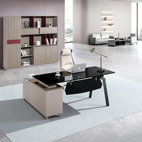 Bureaux d'ordinateur pour patron ou employé, faciles à installer, très vendus, bureau de direction, table de bureau en bois et verre