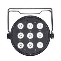 Neuf projecteurs PAR LED RGBW plats - Pleine couleur 4-en-1 avec télécommande et alimentation 110-240V pour KTV, mariages et scènes