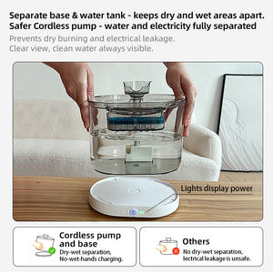 Kablosuz şeffaf Pet çeşme 74.39/su sebili oz pumcat kedi evcil hayvan kaseleri otomatik ve hiçbir temizlik güçlük besleyiciler - Product Image 5