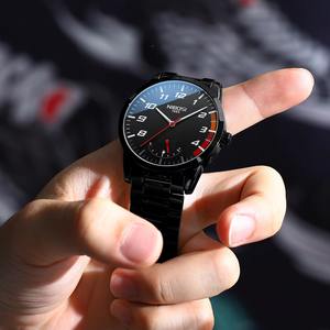 Drioshipping Reloj de pulsera de cuarzo analógico de lujo para Hombre, esfera de acero inoxidable de 43mm, banda de aleación de 22mm, esfera de cristal, Reloj de negocios para Hombre - Product Image 2