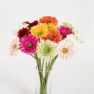 Wholesale bulk real touch Daisy Gerbera artificial decorative flowers for wedding decoration