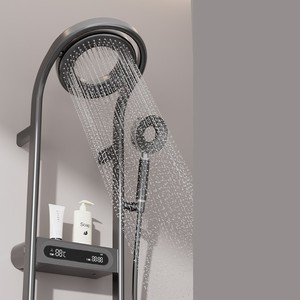 Nouveau design de panneau de douche mural intelligent numérique dissimulé pour appartement, étanche, finition chromée, avec fonction pluie douce - Product Image 4