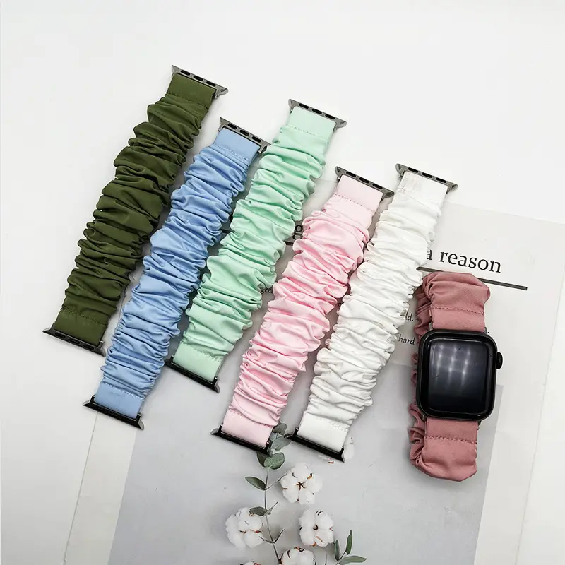Summer Hot Sales Elastic Waterproof Scrunchie Watch Band for Apple Watch Waterproof Replacement Wristband for iWatch 5 6 7