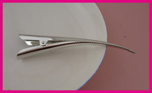 Barrettes à bec de canard en métal argenté, grandes et simples, de 11 cm, 12 cm, 13 cm, pour salon de coiffure, pinces <span class=keywords><strong>crocodile</strong></span> pour femmes - Product Image 3