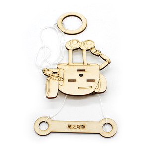 Wooden Robot Climbing String Toy <b>Diy</b> <b>Kit</b> Manual Control Educational Science Toy For Kids Age 4 6Y Cartoon Shape - Product Image 3