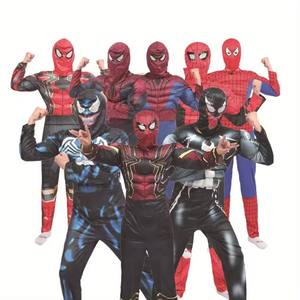 Costumes musculaires de super-héros Ironman pour hommes avec des costumes Cape Top-pour les fêtes d'enfants d'Halloween Costumes de film et de jeu - Product Image 1