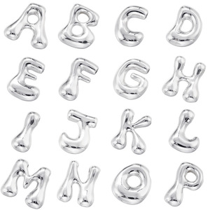 E738 Hot Bubble Lettre Initiale Charme Collier Pendentif Mode Or Argent Plaqué Collier Charme En Gros - Product Image 3