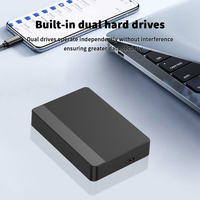 Carcasa Externa para Disco Duro TRANSBLUE de 2.5 Pulgadas con Doble Disco, USB 3.0 a SATA, Velocidad de 5 Gbps, Carcasa de ABS para HDD/SSD con Función RAID