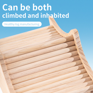 Maison en bois pour hamster, lit rafraîchissant d'été, tanière pour hamster doré, jouets, fournitures complètes d'aménagement paysager - Product Image 4