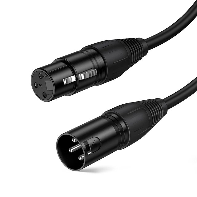 Cablecreation 15M 3-Pin XLR Male-Female Balanced Professional Microphone Cable PVC Double Shielding Self-Locking Connectors