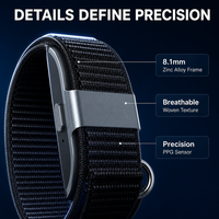 Bracelet intelligent sans écran pour la santé, 130 mAh, moniteur de fréquence cardiaque, de sommeil et de stress, alerte SpO2, étanche IP68, tracker de fitness, bracelet en nylon