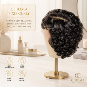 Perruque Chioma courte bouclée 100% cheveux humains naturels transparents pour la partie avant, densité 200%, effet mouillé, franges noires, vente en gros Senmu - Product Image 5