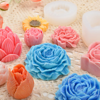 Molde de Silicona para Velas Candyer Personalizable de Alta Calidad, Libre de BPA, para Decoración DIY, Molde de Silicona con Forma de Flor para Hacer Velas