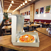 Boîte à pizza pliable en carton kraft blanc de haute qualité SP3222, doublée de papier aluminium, pour pizzeria