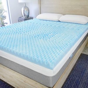<span class=keywords><strong>Surmatelas</strong></span> en mousse à mémoire <span class=keywords><strong>de</strong></span> <span class=keywords><strong>forme</strong></span> 30D à 5 zones, respirant, rafraîchissant, hypoallergénique, infusé <span class=keywords><strong>de</strong></span> gel, 3 pouces, avec housse amovible en <span class=keywords><strong>bambou</strong></span> pour chambre à coucher - Product Image 2