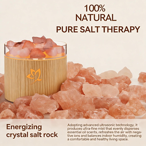 Hot Crystal Salt Stone Simulated Fire Humidifier USB <b>Essential</b> <b>Oil</b> <b>Diffuser</b> 3D Flame Aroma <b>Diffuser</b> with 7LED Light - Product Image 5