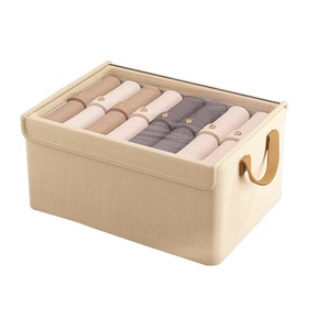 Caja de almacenamiento para armario del hogar, organizador de ropa rectangular de tela Oxford con tapa transparente y asa para almacenamiento de ropa de otoño e invierno - Product Image 2