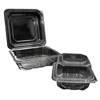 Boîte à dessert carrée transparente en PET de qualité alimentaire pour gâteau mousse au chocolat, mille-feuille, impression numérique épaisse, pour emporter