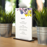 Sur mesure personnalisé A3 A4 A5 A6 acrylique comptoir présentoir permanent support prix Menu cadre Business Sign Holder avec aimants