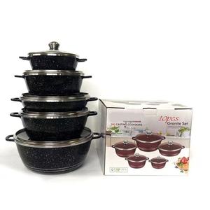 20-24-28-32-28cm Granite <span class=keywords><strong>Cookware</strong></span> <span class=keywords><strong>Set</strong></span> 10 cái không dính Die đúc nhôm Duty nặng tiện ích Kit bền súp nồi <span class=keywords><strong>Cookware</strong></span> <span class=keywords><strong>Set</strong></span> - Product Image 2