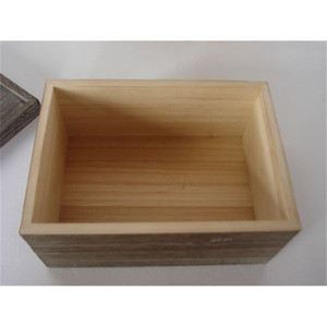<b>Vintage</b> Style Charred Wooden Gift <b>Box</b> Rectangle With Lid Customizable Size For Gift Packaging - Product Image 5