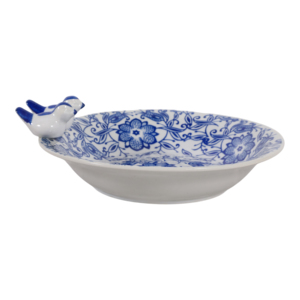 Mangiatoia e vasca per uccelli in ceramica con design floreale per uso esterno in giardino - Product Image 3