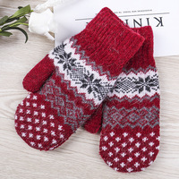 Mitaines thermiques épaisses unisexes pour l'automne et l'hiver, gants chauds avec motif de neige mignon pour un usage quotidien et les activités de plein air
