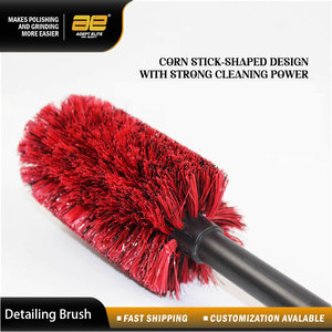 Brosse de lavage de voiture légère en plastique souple rouge de haute qualité Ae pour le nettoyage des jantes de voiture - Product Image 4