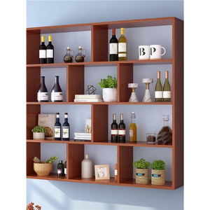 Étagère murale moderne pour bouteilles de vin, en bois, pour le salon, le bar à domicile, avec une capacité de 10 à 19 bouteilles - Product Image 2